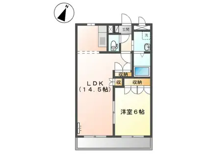 ルーエンハイム(1LDK/2階)の間取り写真