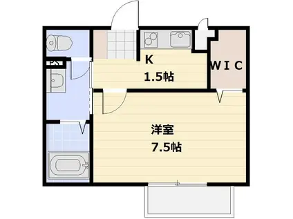 サンライズ(1K/2階)の間取り写真
