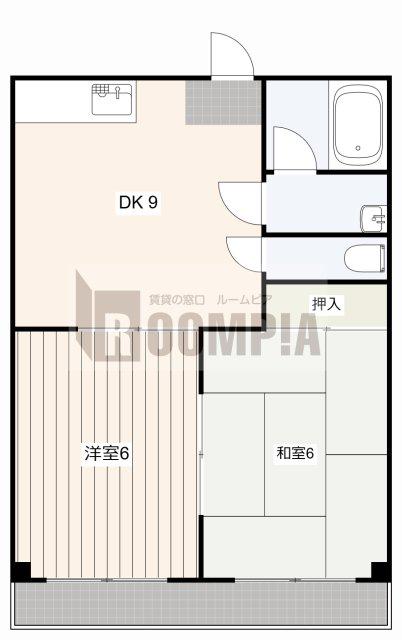 メゾンヴェステン(2DK/2階)の間取り写真