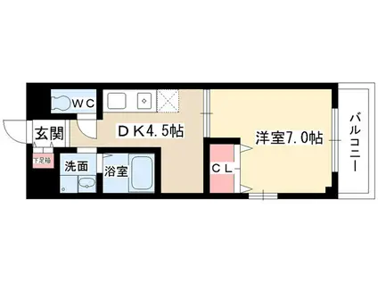 TRES EN VOGUE(1DK/2階)の間取り写真