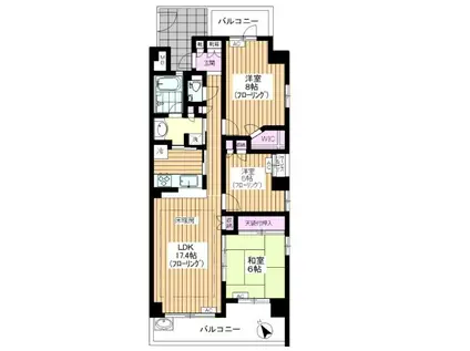 シュロス上板橋ラフィニア(3LDK/2階)の間取り写真