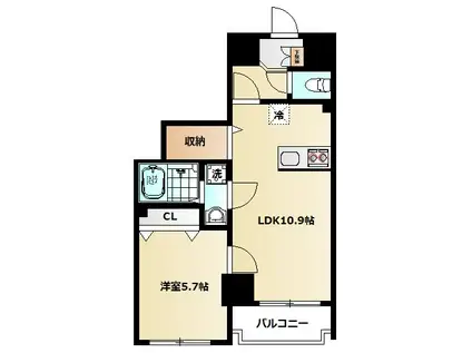 トレースSHOTO(1LDK/4階)の間取り写真