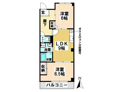 コーポラス新瑞(2LDK/2階)の間取り写真