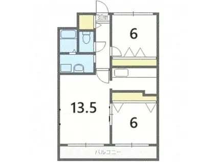 エルドラード前田(2LDK/3階)の間取り写真
