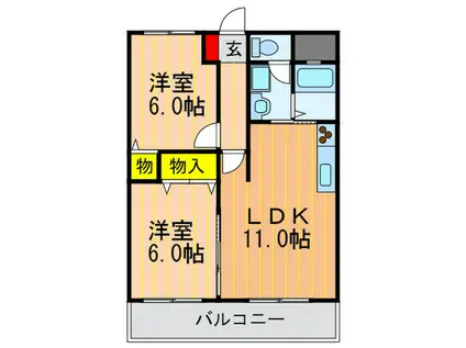 シャルマンコーポI(2LDK/1階)の間取り写真