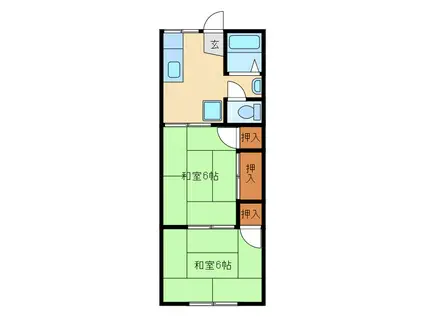 ステーシア藤代(2DK/1階)の間取り写真