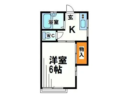 アイコーポ29号棟 当社管理物件(1K/2階)の間取り写真