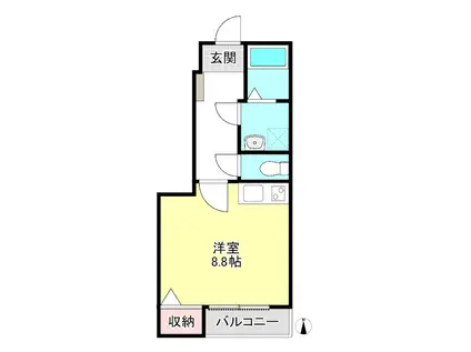 CAMELLIA(ワンルーム/1階)の間取り写真