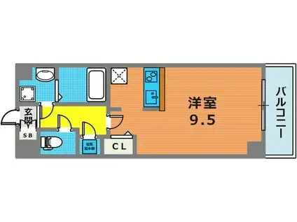 サンシャインレジデンス(ワンルーム/2階)の間取り写真