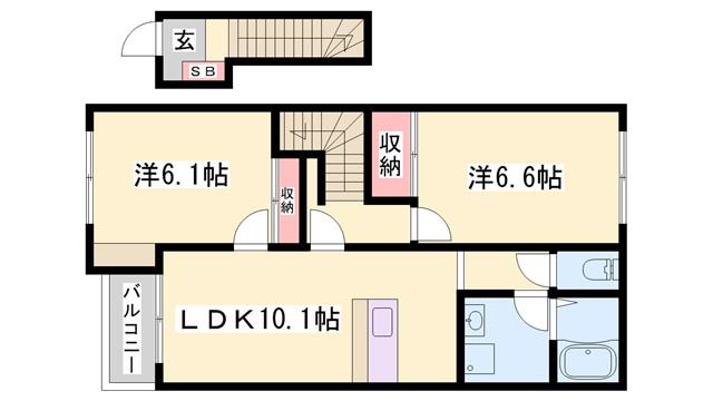 アイリス・コート(2LDK/2階)の間取り写真