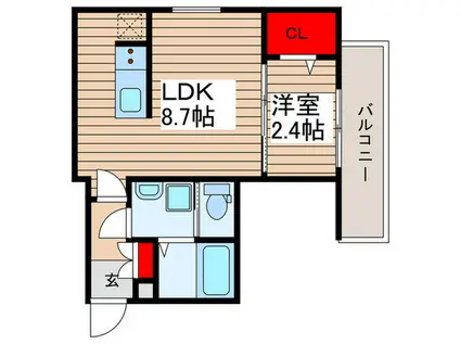 KLEIS南柏II(1LDK/3階)の間取り写真