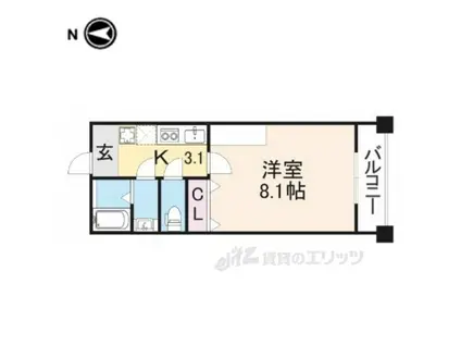 MESA VERDE 御薗橋II(1K/2階)の間取り写真