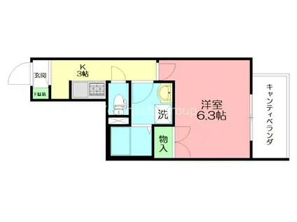 LUMIERE MAKI(1K/2階)の間取り写真