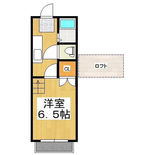 メゾンドゥクロワ (1K/1階)の間取り写真