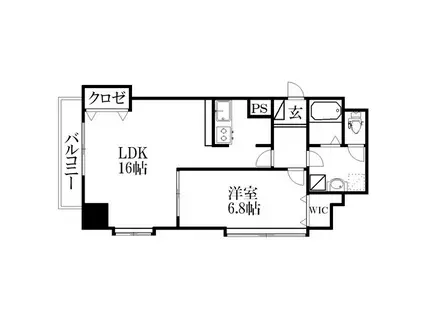 LAUREL COURT 常盤(1LDK/2階)の間取り写真