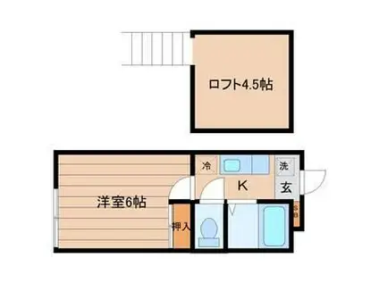 サントラコート南光台(1K/1階)の間取り写真