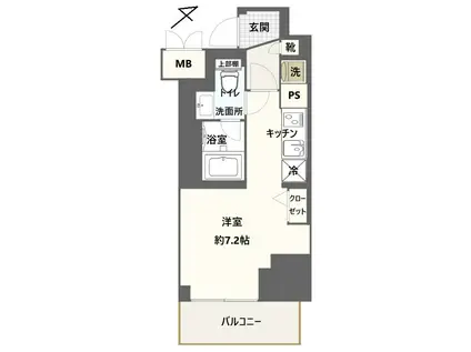 アゼスト横濱吉野町(ワンルーム/3階)の間取り写真