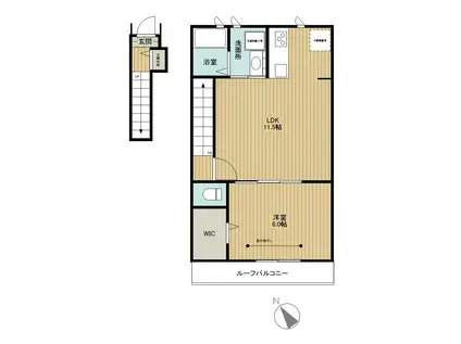 CHARMANT(1LDK/2階)の間取り写真