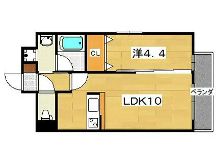PRESTANCE香里(1LDK/10階)の間取り写真