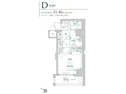 LEA MARKS横濱東館(1K/4階)の間取り写真