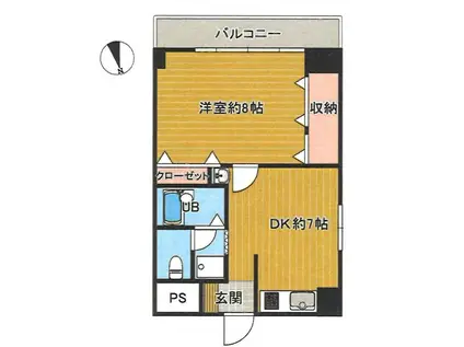サンファミリー豊岡(1DK/3階)の間取り写真