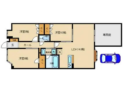ローレルスクエア(3LDK/1階)の間取り写真