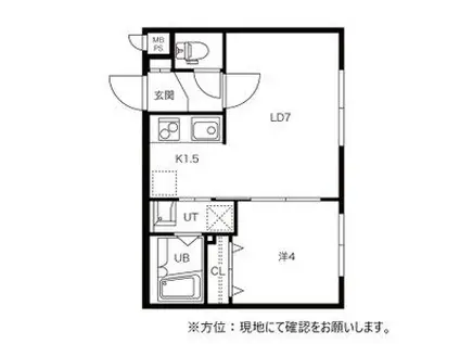 パリスガーデン山の手(1LDK/2階)の間取り写真