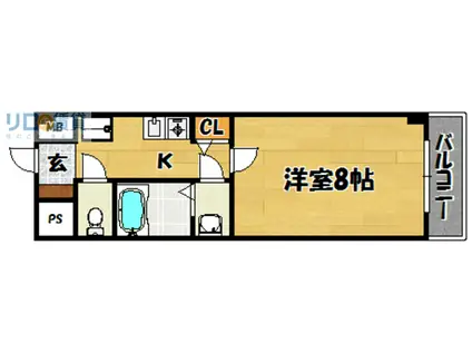 ノーム下新庄II(1K/3階)の間取り写真