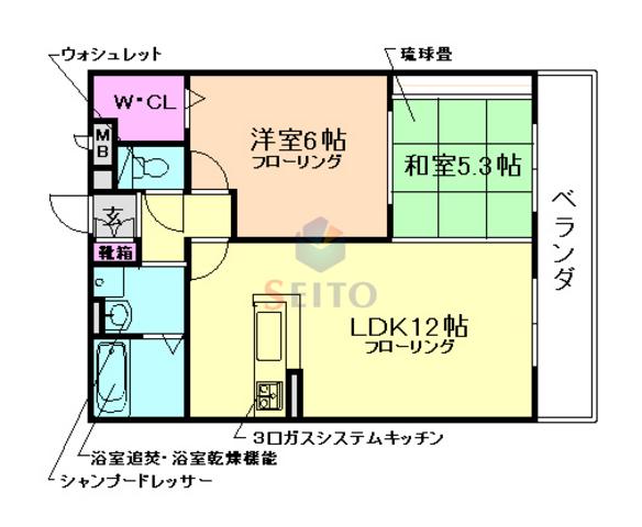 アークファイブ(2LDK/3階)の間取り写真
