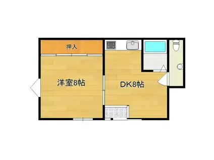 カステロレヴィPARTIII(1DK/1階)の間取り写真