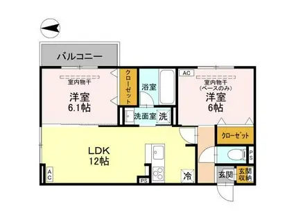 DR相木CORAZON(2LDK/3階)の間取り写真