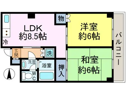 サンコート(2DK/3階)の間取り写真