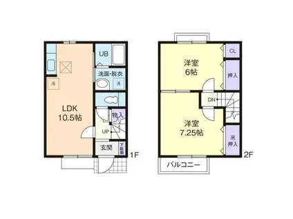 コンフォールサースA棟(2LDK/1階)の間取り写真