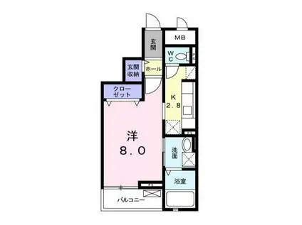 ヴィレッジゲート亥鼻(1K/3階)の間取り写真