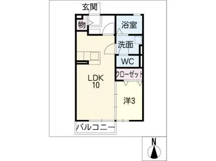 シャルム3(1LDK/1階)の間取り写真