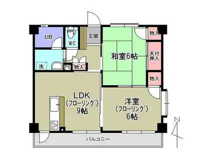 カーサ・ドマーニ(2LDK/2階)の間取り写真