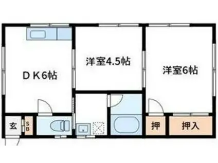 グランデュオ篠崎公園(2DK/2階)の間取り写真