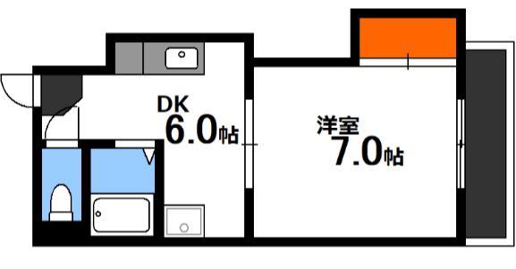 ハイムサンシルク(1DK/5階)の間取り写真