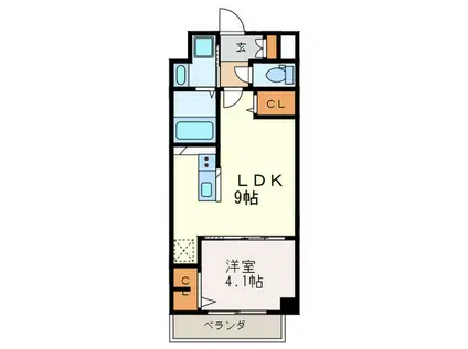 LIBRA井尻(1LDK/3階)の間取り写真