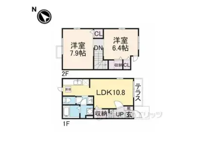 ユーアイ・ハイツ池田Ⅱ(2LDK/1階)の間取り写真