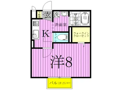 ヴィラ・グランメールII(1K/1階)の間取り写真