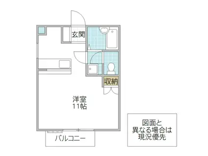 ドミール武藤 C棟(1K/2階)の間取り写真