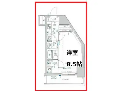 マキシヴクロス竹ノ塚(1K/3階)の間取り写真