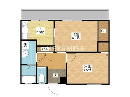 FL田上(2K/1階)の間取り写真