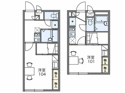 レオパレスリルト和田町(1K/1階)の間取り写真