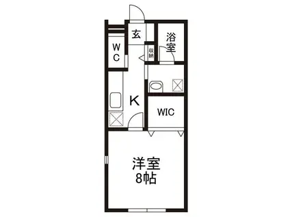 BONDIS(1K/1階)の間取り写真