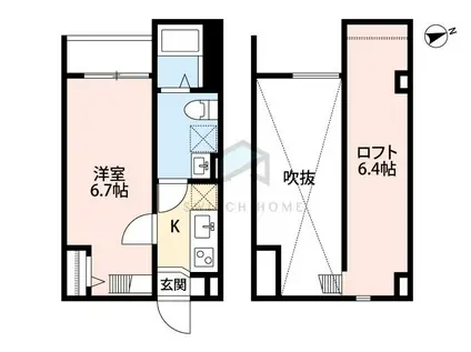 アルコバレーノ(1K/2階)の間取り写真