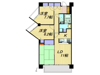 井清寿マンション(3LDK/6階)の間取り写真