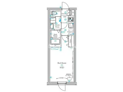 MIND上池台(1K/3階)の間取り写真