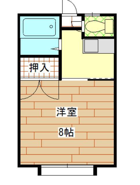 レジデンスサトウC(1K/2階)の間取り写真
